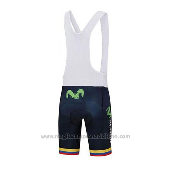 2018 Abbigliamento Ciclismo Movistar Campione Colombia Manica Corta e Salopette